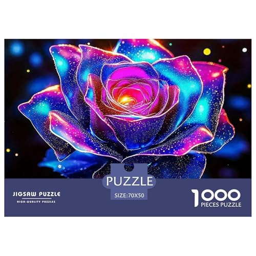 Rose Puzzle 1000 Teile Klassische Puzzles Schwer Für Erwachsene Und Kinder schöne Blume Geschicklichkeitsspiel Für Die Ganze Familie,buntes Legespiel Erwachsenenpuzzle70x50cm/1000pcs von JCOUSDAEO