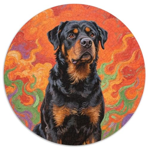 Rottweiler ​ 1000 Jigsaw Puzzles Creative Gifts Haustier Hund Round Puzzle Educational Stress Relieving Toy Adult Sophisticated for Adults & Children1000pcs (67.5x67.5cm) von JCOUSDAEO