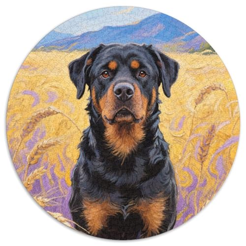 Rottweiler ​ 1000 Puzzle Presents Haustier Hund Round Puzzles Educational Stress Relieving Toy Adult Sophisticated for Adults1000pcs (67.5x67.5cm) von JCOUSDAEO