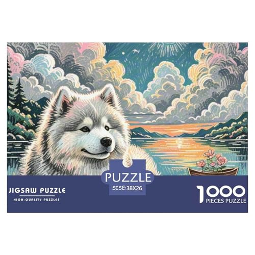 Samojed ​ 1000 Piece Puzzle A Challenging Puzzle Süße Haustiere Puzzle Games for The Whole for Women, Gifts for Men for Children from 14 Years38x26cm/1000pcs von JCOUSDAEO