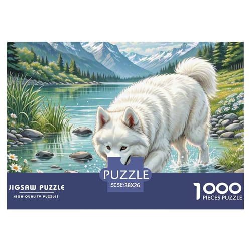 Samojed ​ 1000 Piece Puzzle A Challenging Puzzle Süße Haustiere Puzzles for Adults Educational Game Challenge Toy Colourful Toy for Children from 8-12 Years for Older Children38x26cm/1000pcs von JCOUSDAEO