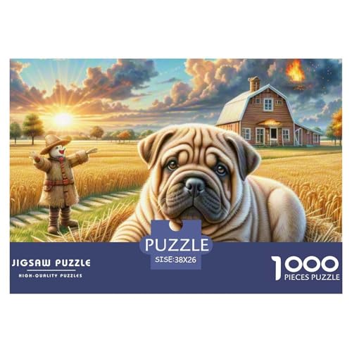Schar Pei ​ 1000 Piece Puzzle Puzzle for Men and Women Haustierhund Puzzles for Adults and Children Gifts for Women, Gifts for Men for Older Children38x26cm/1000pcs von JCOUSDAEO