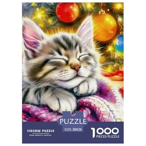 Schlafende Katze Puzzle 1000 Pieces A Challenging Puzzle Niedliche Katze Puzzles for Adults Educational Game Challenge Toy Colourful Toy for Children from 8-12 Years for Older Children38x26cm/1000pcs von JCOUSDAEO
