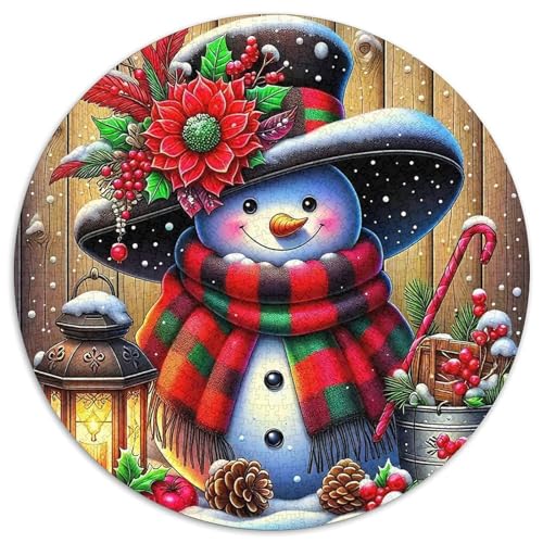 Schneemann 1000 Puzzle Creative Gifts Warme Wintertage Round Puzzle Educational Stress Relieving Toy Adult Sophisticated for Adults & Children1000pcs (67.5x67.5cm) von JCOUSDAEO
