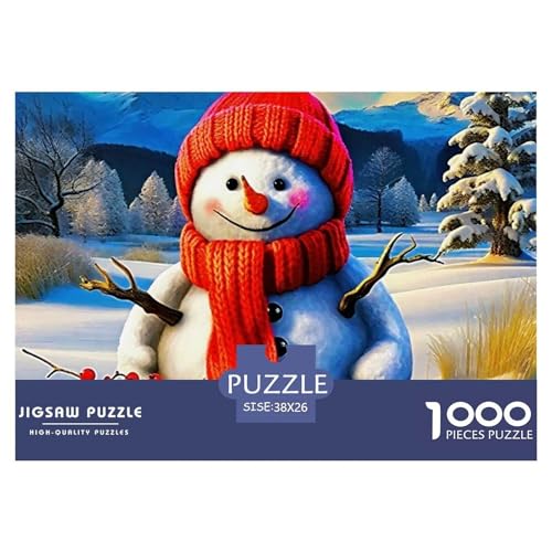 Schneemann 1000 Teile Puzzle EIN Herausforderndes Rätsel, Warm Winter Days Geschenke Für Frauen,Geschenke Für Männer Erwachsenenpuzzle 38x26cm/1000pcs von JCOUSDAEO