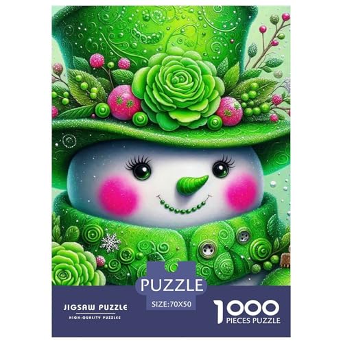 Schneemann 1000 Teile Puzzle Farbenfrohes Puzzle Für Erwachsene Und Kinder Warme Wintertage Puzzles Für Erwachsene Lernspiel Herausforderungsspielzeug Erwachsenenpuzzle70x50cm/1000pcs von JCOUSDAEO