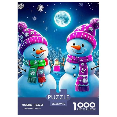 Schneemann 1000 Teile Puzzle Farbenfrohes Puzzle Für Erwachsene Und Kinder Warme Wintertage Puzzles Für Erwachsene Lernspiel Herausforderungsspielzeug Erwachsenenpuzzle70x50cm/1000pcs von JCOUSDAEO