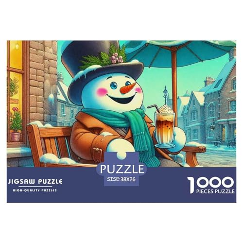 Schneemann 1000 Teile Puzzle Klassische Puzzles Schwer Für Erwachsene Und Kinder Warm Winter Days Geschenke Für Frauen,Geschenke Für Männer Erwachsenenpuzzle 38x26cm/1000pcs von JCOUSDAEO
