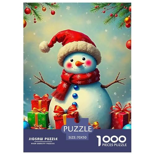 Schneemann 1000 Teile Puzzle Klassische Puzzles Schwer Für Erwachsene Und Kinder Warme Wintertage Puzzles Für Erwachsene Lernspiel Herausforderungsspielzeug Erwachsenenpuzzle70x50cm/1000pcs von JCOUSDAEO