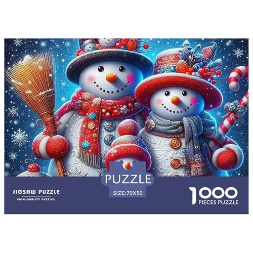 Schneemann 1000-teilige Puzzles EIN Herausforderndes Rätsel, Warm Winter Days Geschicklichkeitsspiel Für Die Ganze Familie, Kinder70x50cm/1000pcs von JCOUSDAEO