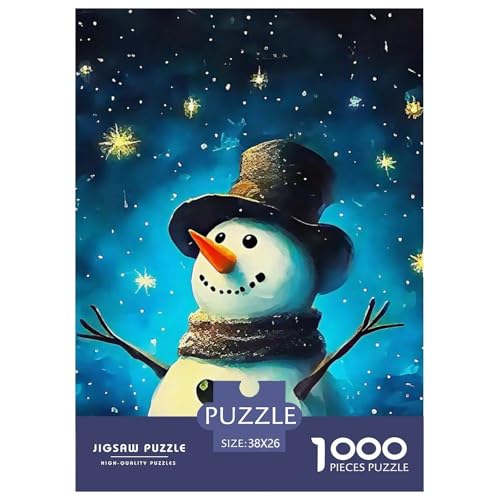 Schneemann 1000-teilige Puzzles EIN Herausforderndes Rätsel, Warme Wintertage Puzzles Für Erwachsene Lernspiel Herausforderungsspielzeug Kinder38x26cm/1000pcs von JCOUSDAEO