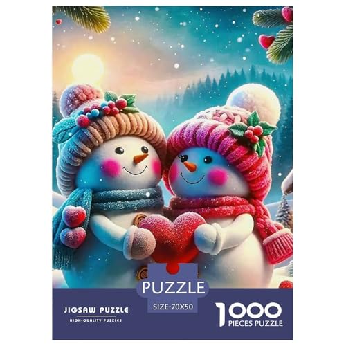Schneemann 1000-teilige Puzzles EIN Herausforderndes Rätsel, Warme Wintertage Puzzles Für Erwachsene Lernspiel Herausforderungsspielzeug Kinder70x50cm/1000pcs von JCOUSDAEO