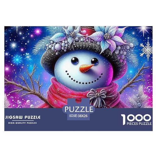 Schneemann Puzzle 1000 Teile EIN Herausforderndes Rätsel, Warm Winter Days Puzzles Für Erwachsene Lernspiel Herausforderungsspielzeug Erwachsenenpuzzle 38x26cm/1000pcs von JCOUSDAEO