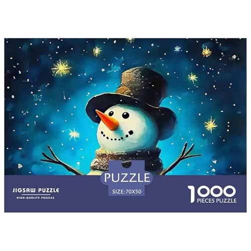 Schneemann Puzzle 1000 Teile Farbenfrohes Puzzle Für Erwachsene Und Kinder Warm Winter Days Puzzles Für Erwachsene Lernspiel Herausforderungsspielzeug Erwachsenenpuzzle 70x50cm/1000pcs von JCOUSDAEO