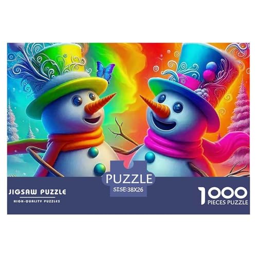 Schneemann Puzzle 1000 Teile Klassische Puzzles Schwer Für Erwachsene Und Kinder Warm Winter Days Geschicklichkeitsspiel Für Die Ganze Familie, Erwachsenenpuzzle 38x26cm/1000p von JCOUSDAEO