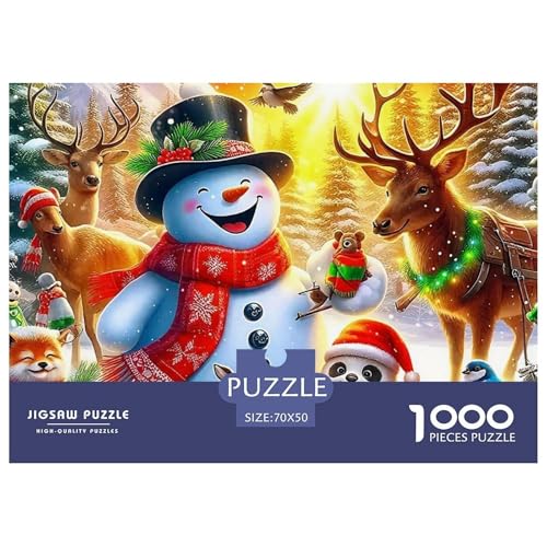 Schneemann Puzzle 1000 Teile Klassische Puzzles Schwer Für Erwachsene Und Kinder Warm Winter Days Geschicklichkeitsspiel Für Die Ganze Familie, Erwachsenenpuzzle 70x50cm/1000p von JCOUSDAEO