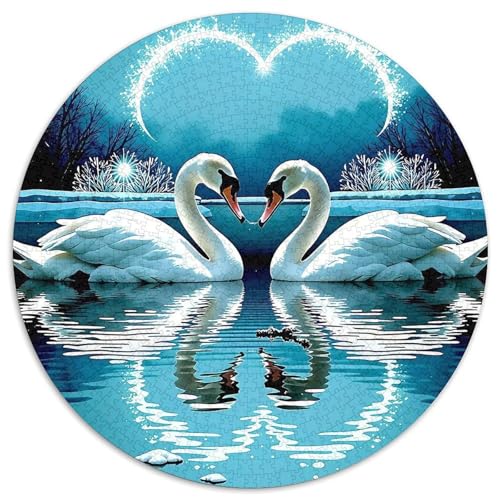 Schwan 1000 Jigsaw Puzzles Creative Gifts Schöne Vögel Round Puzzle Educational Stress Relieving Toy Adult Sophisticated for Adults & Children1000pcs (67.5x67.5cm) von JCOUSDAEO