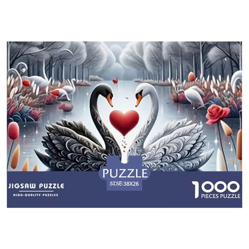 Schwan 1000 Teile Puzzle EIN Herausforderndes Rätsel, Schöne Vögel Geschenke Für Frauen,Geschenke Für Männer Erwachsenenpuzzle Ab 14 Jahren38x26cm/1000pcs von JCOUSDAEO