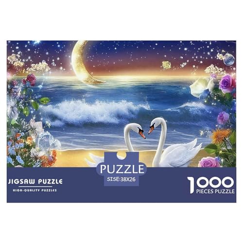 Schwan 1000 Teile Puzzle EIN Herausforderndes Rätsel, Schöne Vögel Puzzles Für Erwachsene Lernspiel Herausforderungsspielzeug Erwachsenenpuzzle38x26cm/1000pcs von JCOUSDAEO