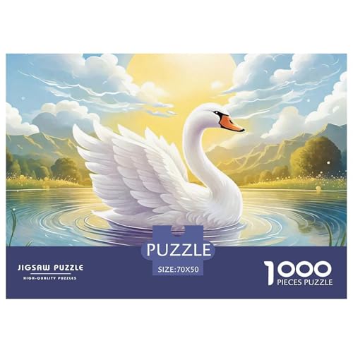 Schwan 1000 Teile Puzzle Farbenfrohes Puzzle Für Erwachsene Und Kinder Puzzles Für Erwachsene Lernspiel Herausforderungsspielzeug Erwachsenenpuzzle70x50cm/1000pcs von JCOUSDAEO