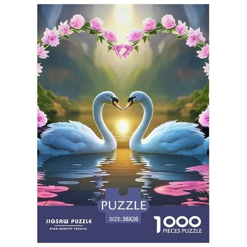 Schwan 1000 Teile Puzzle Klassische Puzzles Schwer Für Erwachsene Und Kinder Puzzles Für Erwachsene Lernspiel 1000-teilige Puzzles38x26cm/1000pcs von JCOUSDAEO
