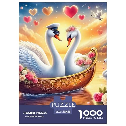 Schwan 1000-teilige Puzzles Farbenfrohes Puzzle Für Erwachsene Und Kinder Puzzles Für Erwachsene Lernspiel Herausforderungsspielzeug38x26cm/1000pcs von JCOUSDAEO