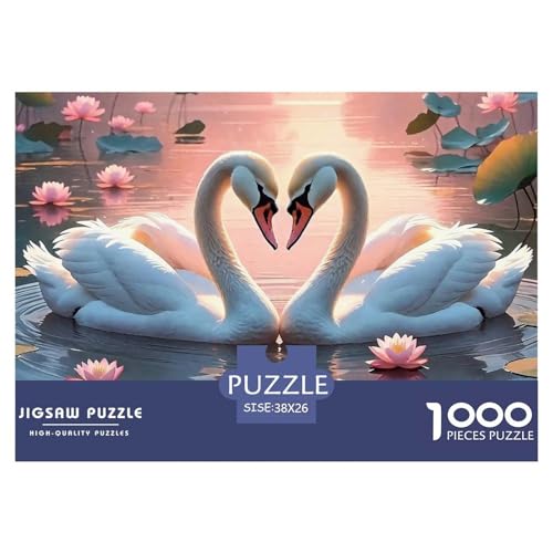 Schwan 1000-teilige Puzzles Farbenfrohes Puzzle Für Erwachsene Und Kinder Schöne Vögel Puzzles Für Erwachsene Lernspiel Herausforderungsspielzeug38x26cm/1000pcs von JCOUSDAEO