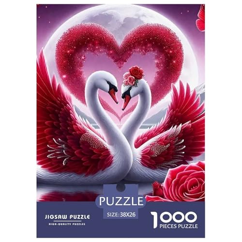 Schwan Puzzle 1000 Teile EIN Herausforderndes Rätsel, Puzzles Für Erwachsene Lernspiel1000-teilige Puzzles Kinder38x26cm/1000pcs von JCOUSDAEO