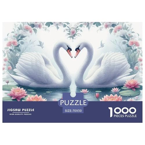 Schwan Puzzle 1000 Teile EIN Herausforderndes Rätsel, Schöne Vögel Geschenke Für Frauen,Geschenke Für Männer Erwachsenenpuzzle Ab 14 Jahren70x50cm/1000pcs von JCOUSDAEO