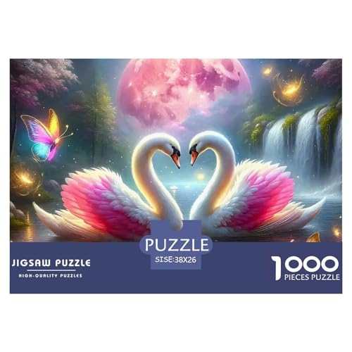 Schwan Puzzle 1000 Teile EIN Herausforderndes Rätsel, Schöne Vögel Geschicklichkeitsspiel Für Die Ganze Familie1000-teilige Puzzles Kinder38x26cm/1000pcs von JCOUSDAEO