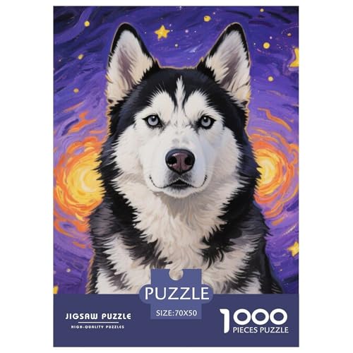 Sibirischer Husky ​ 1000 Piece Puzzle Puzzle for Men and Women Haustier Hund Puzzles for Adults and Children Colourful Toy for Children from 8-12 Years for Older Children70x50cm/1000pcs von JCOUSDAEO