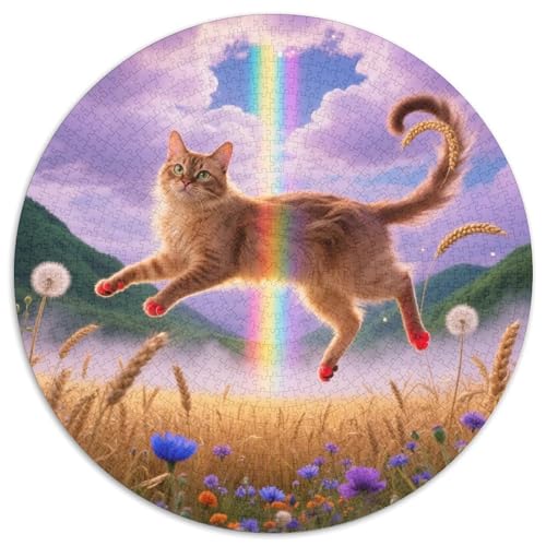 Somalische Katze 1000Jigsaws Presents Niedliche Katze Round Puzzles Educational Stress Relieving Toy Adult Sophisticated for Teenagers and Adults1000pcs (67.5x67.5cm) von JCOUSDAEO