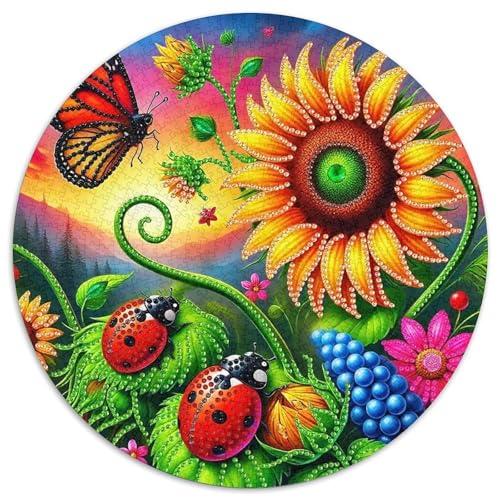 Sonnenblumen 1000 Jigsaw Puzzles Creative Gifts schöne Blume Round Puzzles Educational Stress Relieving Toy Adult Sophisticated for Adults1000pcs (67.5x67.5cm) von JCOUSDAEO