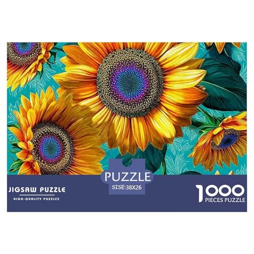 Sonnenblumen 1000 Teile Puzzle EIN Herausforderndes Rätsel, Beautiful Flower Geschicklichkeitsspiel Für Die Ganze Familie, Erwachsenenpuzzle 38x26cm/1000pcs von JCOUSDAEO