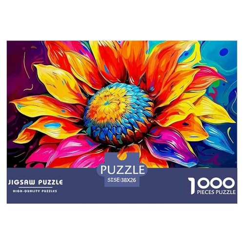 Sonnenblumen 1000 Teile Puzzle EIN Herausforderndes Rätsel, Beautiful Flower Geschicklichkeitsspiel Für Die Ganze Familie, Erwachsenenpuzzle 38x26cm/1000pcs von JCOUSDAEO