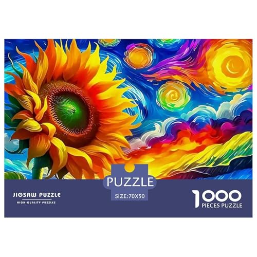 Sonnenblumen 1000 Teile Puzzle EIN Herausforderndes Rätsel, Beautiful Flower Geschicklichkeitsspiel Für Die Ganze Familie, Erwachsenenpuzzle 70x50cm/1000pcs von JCOUSDAEO