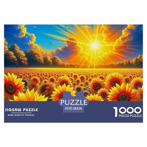 Sonnenblumen 1000 Teile Puzzle Farbenfrohes Puzzle Für Erwachsene Und Kinder Beautiful Flower Geschicklichkeitsspiel Für Die Ganze Familie, 1000-teilige Puzzles38x26cm/1000pcs von JCOUSDAEO
