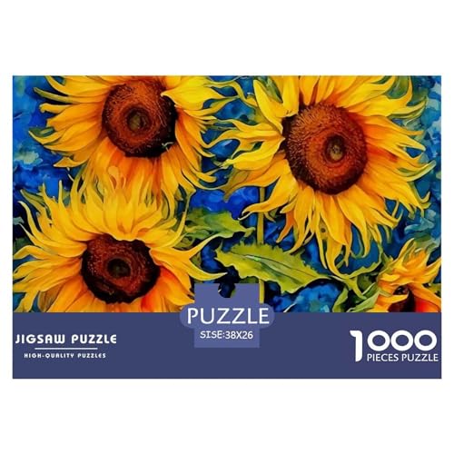 Sonnenblumen 1000 Teile Puzzle Farbenfrohes Puzzle Für Erwachsene Und Kinder Beautiful Flower Geschicklichkeitsspiel Für Die Ganze Familie, 1000-teilige Puzzles38x26cm/1000pcs von JCOUSDAEO