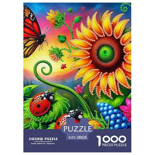 Sonnenblumen 1000 Teile Puzzle Farbenfrohes Puzzle Für Erwachsene Und Kinder Beautiful Flower Geschicklichkeitsspiel Für Die Ganze Familie, 1000-teilige Puzzles38x26cm/1000pcs von JCOUSDAEO