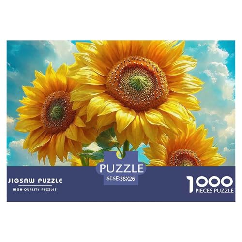 Sonnenblumen 1000 Teile Puzzle Farbenfrohes Puzzle Für Erwachsene Und Kinder Beautiful Flower Geschicklichkeitsspiel Für Die Ganze Familie, 1000-teilige Puzzles38x26cm/1000pcs von JCOUSDAEO