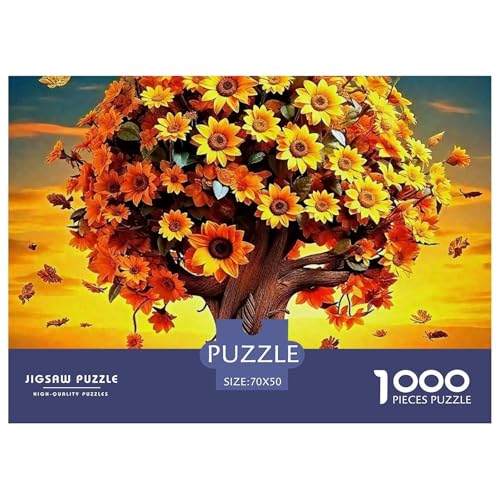 Sonnenblumen 1000 Teile Puzzle Farbenfrohes Puzzle Für Erwachsene Und Kinder Beautiful Flower Puzzles Für Erwachsene Lernspiel Herausforderungsspielzeug Erwachsenenpuzzle 70x50cm/1000pcs von JCOUSDAEO