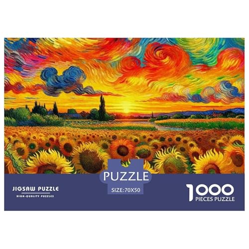 Sonnenblumen 1000 Teile Puzzle Klassische Puzzles Schwer Für Erwachsene Und Kinder Beautiful Flower Geschicklichkeitsspiel Für Die Ganze Familie, Erwachsenenpuzzle 70x50cm/100 von JCOUSDAEO