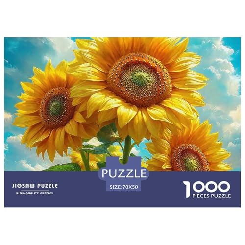 Sonnenblumen 1000-teilige Puzzles EIN Herausforderndes Rätsel, Beautiful Flower Puzzles Für Erwachsene Lernspiel Herausforderungsspielzeug Erwachsenenpuzzle 70x50cm/1000pcs von JCOUSDAEO