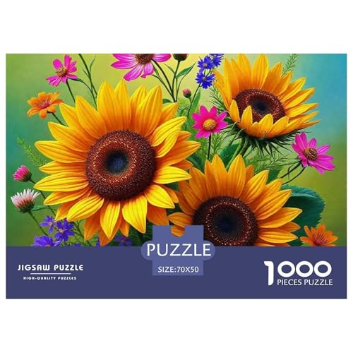 Sonnenblumen 1000-teilige Puzzles EIN Herausforderndes Rätsel, Beautiful Flower Puzzles Für Erwachsene Lernspiel Herausforderungsspielzeug Kinder70x50cm/1000pcs von JCOUSDAEO