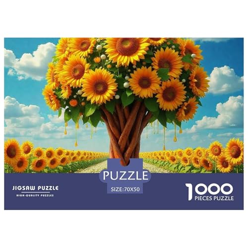 Sonnenblumen 1000-teilige Puzzles Farbenfrohes Puzzle Für Erwachsene Und Kinder Beautiful Flower Puzzles Für Erwachsene Lernspiel Herausforderungsspielzeug70x50cm/1000pcs von JCOUSDAEO