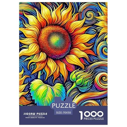 Sonnenblumen 1000-teilige Puzzles Farbenfrohes Puzzle Für Erwachsene Und Kinder Beautiful Flower Puzzles Für Erwachsene Lernspiel Herausforderungsspielzeug70x50cm/1000pcs von JCOUSDAEO