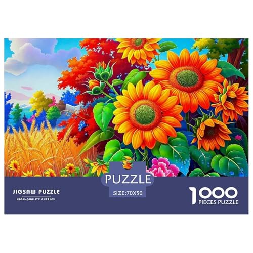 Sonnenblumen Puzzle 1000 Teile EIN Herausforderndes Rätsel, Beautiful Flower Geschicklichkeitsspiel Für Die Ganze Familie, 1000-teilige Puzzles Kinder70x50cm/1000pcs von JCOUSDAEO