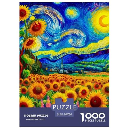 Sonnenblumen Puzzle 1000 Teile EIN Herausforderndes Rätsel, Beautiful Flower Puzzles Für Erwachsene Lernspiel Herausforderungsspielzeug Erwachsenenpuzzle 70x50cm/1000pcs von JCOUSDAEO