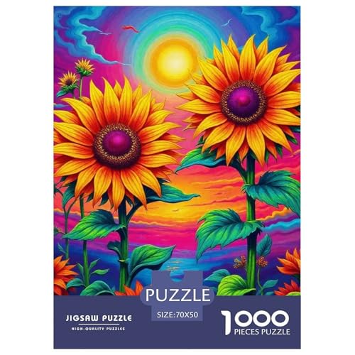 Sonnenblumen Puzzle 1000 Teile EIN Herausforderndes Rätsel, Beautiful Flower Puzzles Für Erwachsene Lernspiel Herausforderungsspielzeug Erwachsenenpuzzle 70x50cm/1000pcs von JCOUSDAEO