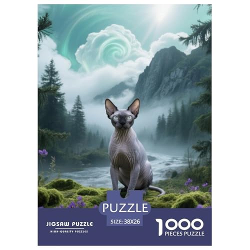 Sphynx 1000 Piece Puzzle A Challenging Puzzle Haustier Katze Puzzles for Adults Educational Game Challenge Toy Gifts for Women, Gifts for Men for Children from 14 Years38x26cm/1000pcs von JCOUSDAEO